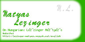 matyas lezinger business card